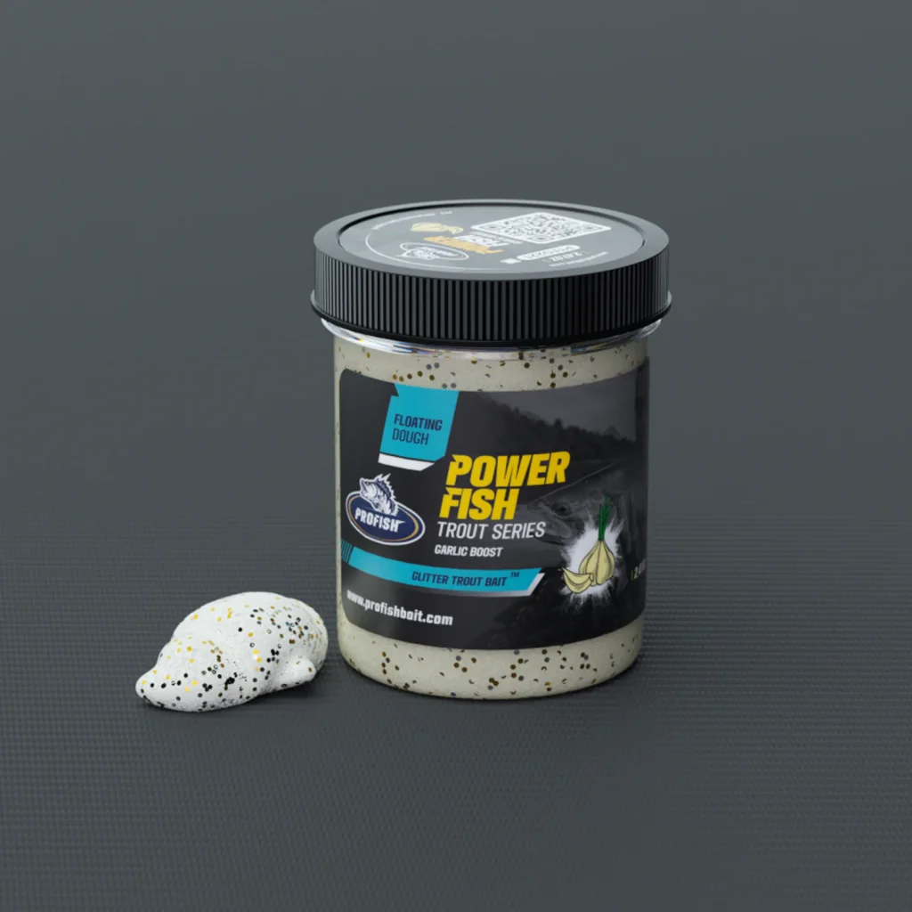 Power Fish ® Glitter Trout Bait Garlic Boost ( White )