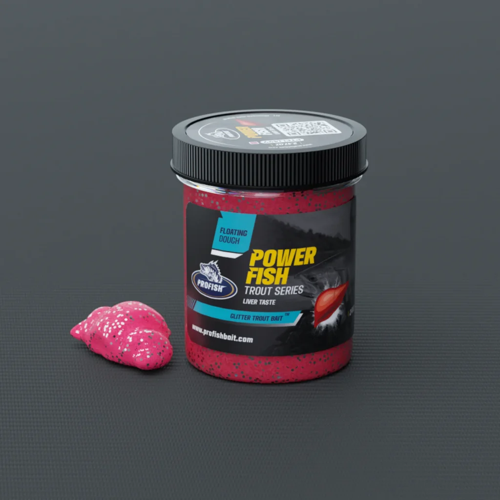 Power Fish ® Glitter Trout Bait Liver Taste ( Fluorescent Pink )